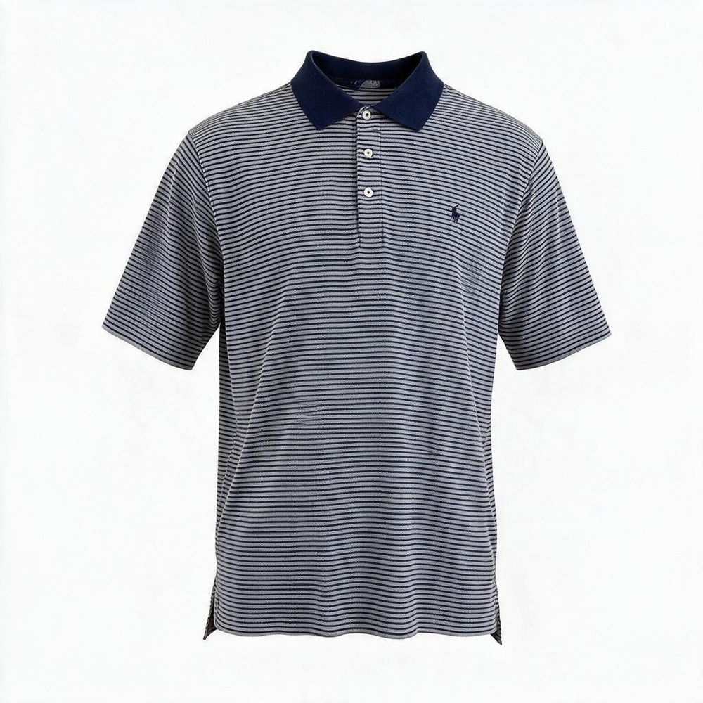 Polo Golf Ralph Lauren Mens Large Pima Cotton Striped Short Sleeve Polo Shirt